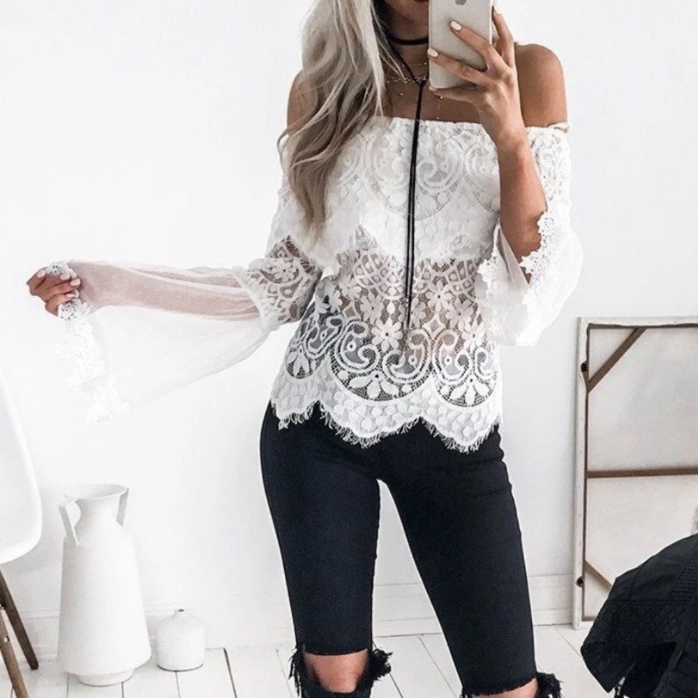 White lace blouse TwoSisters